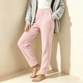 thumbnail image 5 of Horkkom Elastic Waist Pants for Women Straight Leg Fleece Lined Comfy Pants Thick Warm Winter Pants with Pockets, S-2XL, 5 of 7