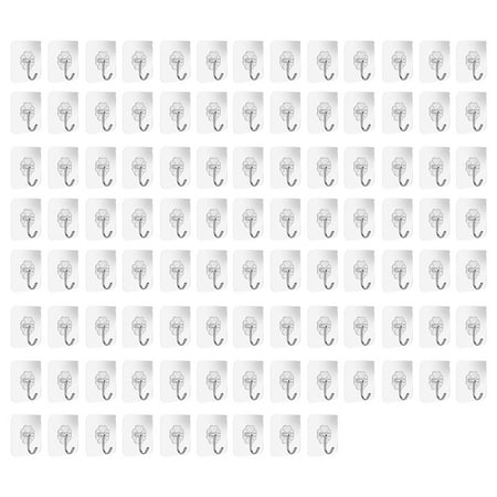 

Powerful Adhesive Hooks Punch-free Transparent Wall Hooks Non-Marking Kitchen Bathroom Hanger for Door or Wall