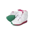 thumbnail image 4 of Qupid Patton-10 New Women Patent Round Toe Lace Up Sneaker Wedge, 4 of 6