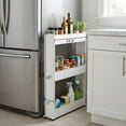 thumbnail image 3 of Lavish Home 3-Tier Rolling Cart for Kitchens and Laundry Rooms (White), 3 of 9