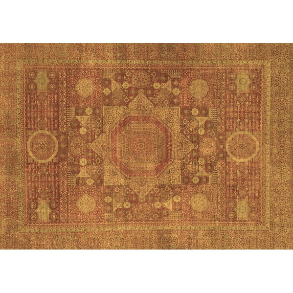 Ahgly Company Indoor Rectangle Oriental Brown Modern Area Rugs, 8' x 12'