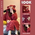thumbnail image 3 of Lindo pijamas de lana Coral largo y grueso parejas bata de perro jengibre ropa de dormir azul ropa de invierno para el hogar mono de felpa suave, 3 of 5
