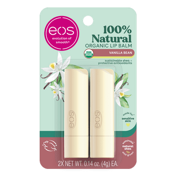 eos 100% Natural &  Lip Balm Stick - Vanilla Bean | 0.14 oz | 2-pack