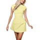 thumbnail image 1 of Vestido informal corto de manga corta liso y sexy de corte ajustado y cintura alta para mujer - Poliéster ligero, bolsillos, varias tallas, 1 of 5