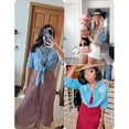 thumbnail image 4 of Womens 3/4 Sleeve Modern Denim Crop Top Tie Knot Shirt Cardigan, 4 of 7