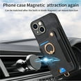 thumbnail image 4 of for iPhone 15 Phone Case Wallet with Card Holder,PU Leather Flip Folio Case,RFID Blocking Ring Holder Kickstand Wrist Strap Magnetic Protective Women Men Cover,Black,For iPhone 15, 4 of 11