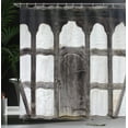 thumbnail image 4 of Ambesonne Rustic Shower Curtain, Grunge Farmhouse Door, 69"Wx70"L, Charcoal White, 4 of 5