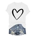 thumbnail image 5 of Yindaity Women Tshirts Womens Short Sleeve V Neck T-Shirts Valentina's Day Spring Shirts Love Heart Graphic Tee Tops(White,S), 5 of 9