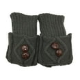 thumbnail image 1 of 1 par de calentadores de piernas de punto, medias de invierno cálidas para mujer, puños de botas gris oscuro, 1 of 9