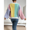 thumbnail image 4 of Womens Long Sleeve Sweater Casual Loose Knit Cardigan Multicolor Top Rainbow L, 4 of 5