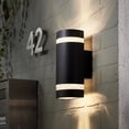thumbnail image 4 of Lámpara de pared LED semicircular para exteriores GU10 de aluminio/PVC, resistente al agua, para jardín, porche, balcón, decoración, accesorio de iluminación, 4 of 5