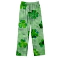 thumbnail image 3 of Ecqkame Pajama Sets for Women 2 Piece St. Patrick's Day Printed Laungwear Long Sleeve Tops Full Length Pants Pajamas Suit Green B XL, 3 of 4