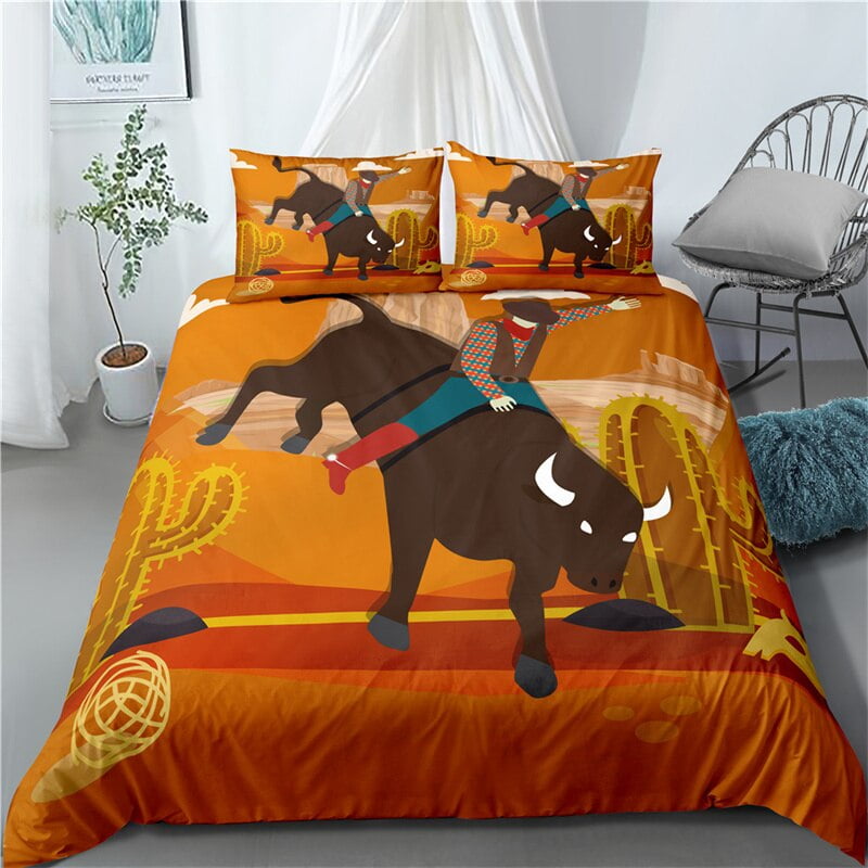 Cowboy Bedding Set Wild West Cowboys Western Style And Horses Themed