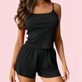 thumbnail image 3 of Liuchenyi Under $5 Womens Pajama Shorts Set Rib Strip Home Pajamas Cute Sleepwear for Women M, 3 of 4