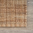 thumbnail image 2 of Ox Bay Natalia 2' x 3' Brown/Beige Grid Striped Braided Jute Indoor Area Rug, 2 of 5