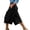 Black, variant on RYRJJ Women's High-Rise Cotton Twill Capri Hiking Shorts Multi Pocket Casual Loose Long Cargo Shorts Below Knee 3/4 Cargo Pants(Black,M)