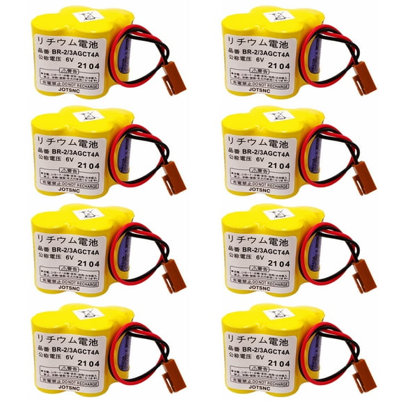 (8-Pack) BR-2/3AGCT4A 6V Battery Replaces Panasonic/Fanuc A98L-0031-0025