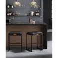 thumbnail image 3 of VASAGLE EKHO Collection - Bar Stools Set of 2, Kitchen Counter Stools, Synthetic Leather with Stitching, Mid-Century Modern, 26-Inch Tall, Home Bar Dining Room, Easy Assembly, Ink Black, 3 of 5