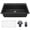 Black, variant on Karran Drop-In Quartz Composite 33 in. 1-Hole Single Bowl Kitchen Sink Kit in Brown