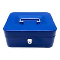 thumbnail image 2 of Cash Box with Key Lock Holder Money Saving Box Money Storage Box Lockable Box Blue, 2 of 9