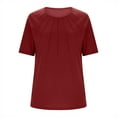 thumbnail image 6 of CHGBMOK Womens Tops Dressy Casual Pleated Tunic Shirts Summer Crew Neck Blouse,Sizes L-5XL, 6 of 6
