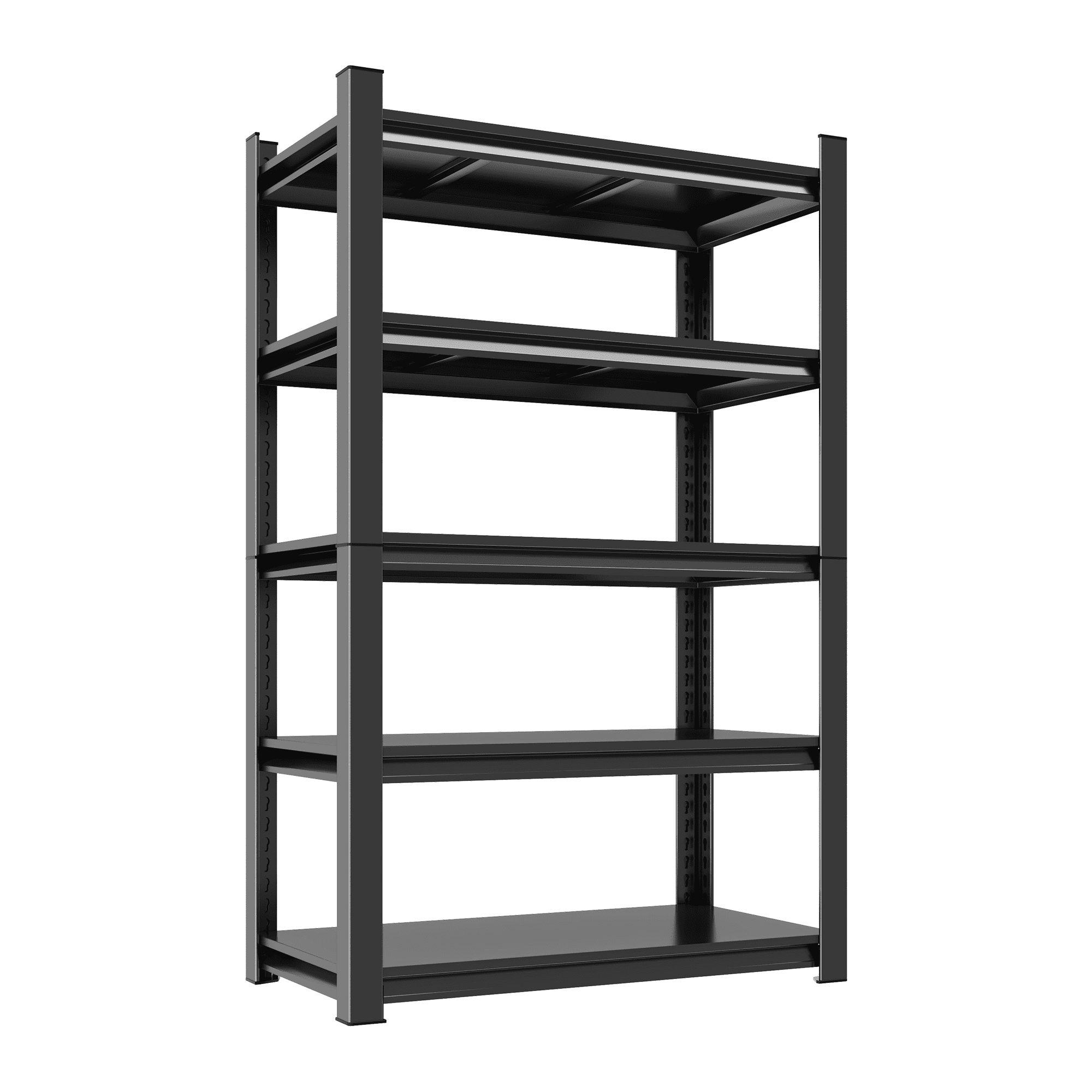 5-Tier Metal Industrial Storage Rack, Adjustable Shelving Storage Unit, Black Metal Shelving Rack Suitable for Living Room, Office, Bedroom and Kitchen