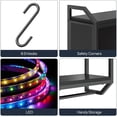 thumbnail image 6 of Gaming Floating Shelves with LED Lights, 28.7" LED Wall Mounted Shelf, 3-Tier Display Rack for Wall Storage, Floating Rack with Hanging Rod and 6 S-Hooks, for Gaming Room, Black, 6 of 9