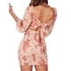 thumbnail image 3 of TRKIYQC Vestido de Mujer Cuello Cuadrado Manga 3/4 Gasa Volver Bowknot Tie-Up Vestidos Estampados Florales TRKIYQC moderno, 3 of 4