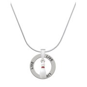 Delight Jewelry Silvertone Bowling Pin Live Ring Charm Necklace, 18"
