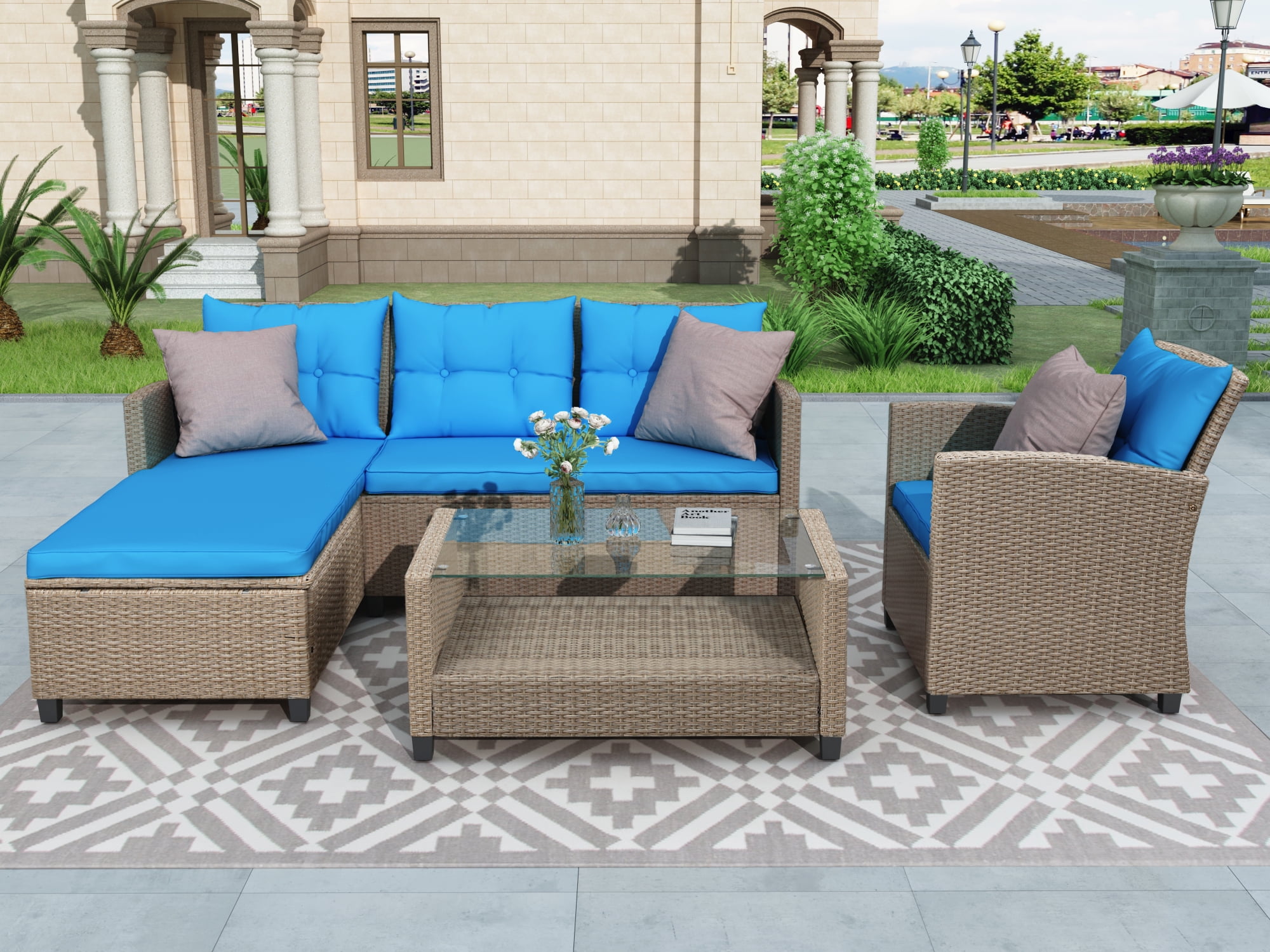 Living room,Outdoor, Patio Furniture Sets, 4 Piece ... Living room,Outdoor, Patio Furniture Sets, 4 Piece ... on Patio Living Room Set id=34450
