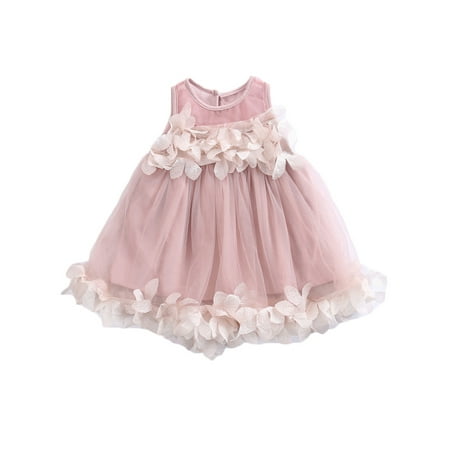 

Musuos Baby Girls Flower Princess Dress Petal Tulle Party Formal Wedding Dresses