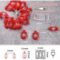 thumbnail image 5 of Guirnalda de 20 luces LED rojas de queroseno, minilámpara para interiores y exteriores, patio, jardín, hogar, vacaciones, Ramadán, boda, fiesta, árbol de Navidad, decoración de Año Nuevo, 5 of 5