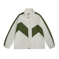 thumbnail image 1 of Fengqque Men's Color Block Lightweight Windbreaker Jacket Zip Up Jacket Outerwear Outdoor Varsity Jacket White 4(M), 1 of 8
