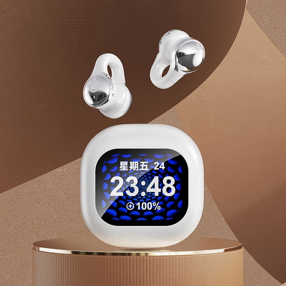 Open Ear Bluetooth Earbuds Wireless Headphones Bluetooth 5.4 Ear Hook Earphones Waterproof Long Battery Touch Control Headset for Running Gym Work