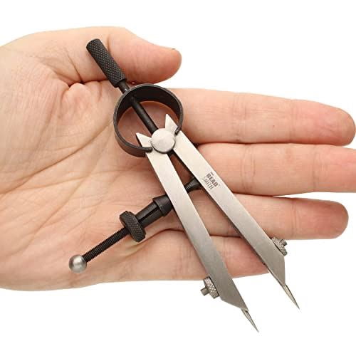 The Beadsmith Stainless Steel Divider Caliper – 3-Inch with Removeable Tips – Bow Spring and Adjusting Screw – for Measuring, Drawing, Drafting, and Leather, Wood, and Metal Work