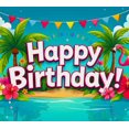 thumbnail image 4 of Tropical Island Themed Happy Birthday Banner Backdrop Party Decorations Photography Props for Birthday Party Beach Party Summer Party, 4 of 8