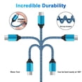 thumbnail image 3 of USB C Cable,FiveBox USB A to USB C Cables 6ft 4pack Android Type C Charging Cords 3A Fast USB C Charger Cables Nylon Braided USB C Charging Cable USB to Type C Cable 6ft(Rose,White,Purple,Blue), 3 of 8
