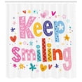 thumbnail image 3 of Ambesonne Positive Energy Shower Curtain, Vivid Keep Smiling, 69"Wx84"L, Multicolor, 3 of 3