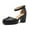 Black, variant on kkdom Women High Heels Closed Toe Platform Chunky Heels Pumps Wedding Shoes Brown Size 4.5