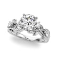 thumbnail image 3 of Silvago Jewelry Marquise Cut 1.6 Ct Moissanite Ring - Leaf Accent Solitaire Engagement Ring - 14K White Gold Plated Jewelry, 3 of 3