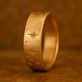 thumbnail image 3 of Orion Stars Cigar Band Engraved Star Celestial Inspired Constellation Wedding Band, 14K Gold Plated, 6mm, 3 of 5