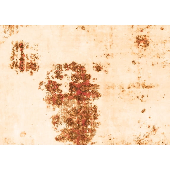 Ahgly Company Indoor Rectangle Abstract Orange Modern Area Rugs, 8' x 12'