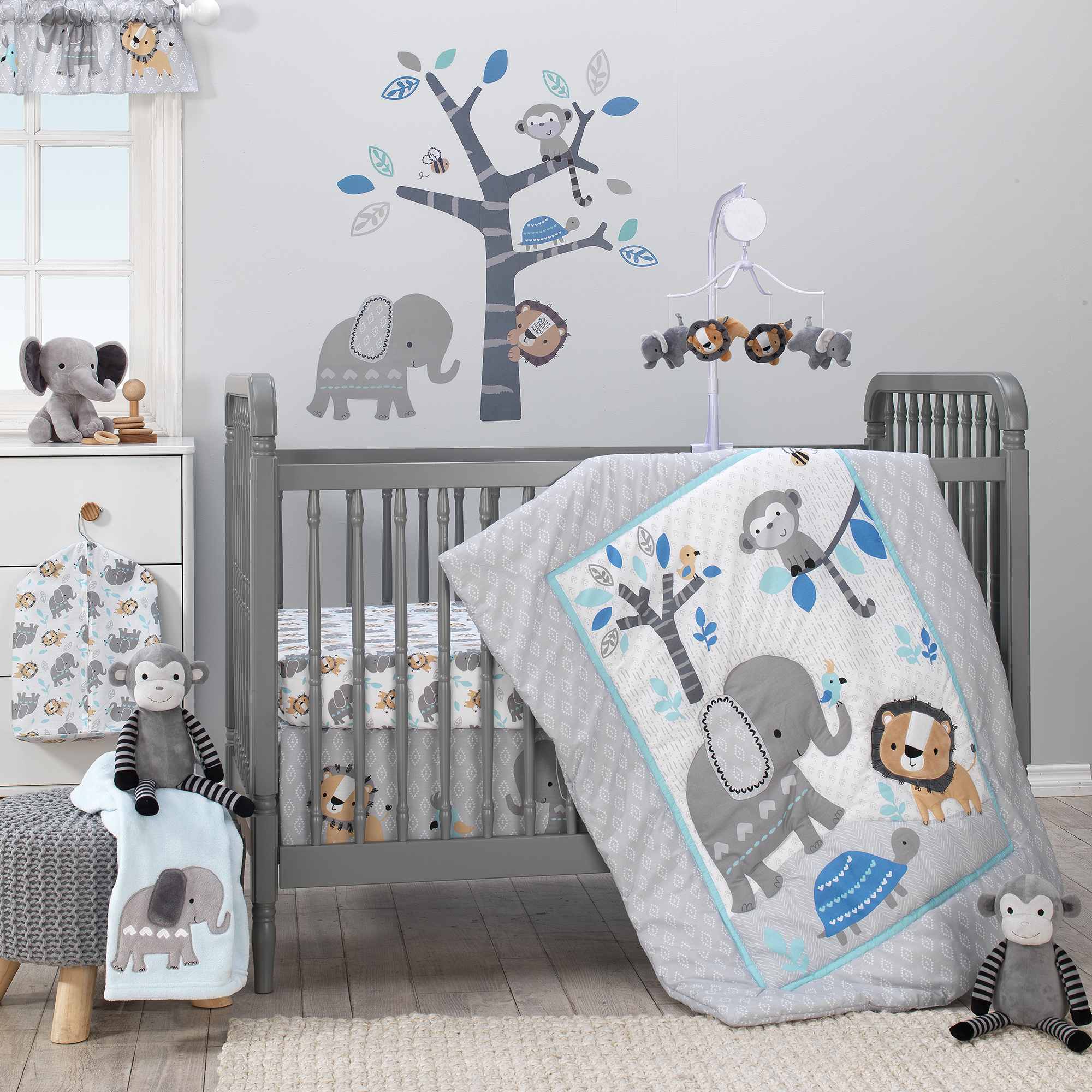 Bedtime Originals Jungle Fun Fitted Crib Sheet photo 3