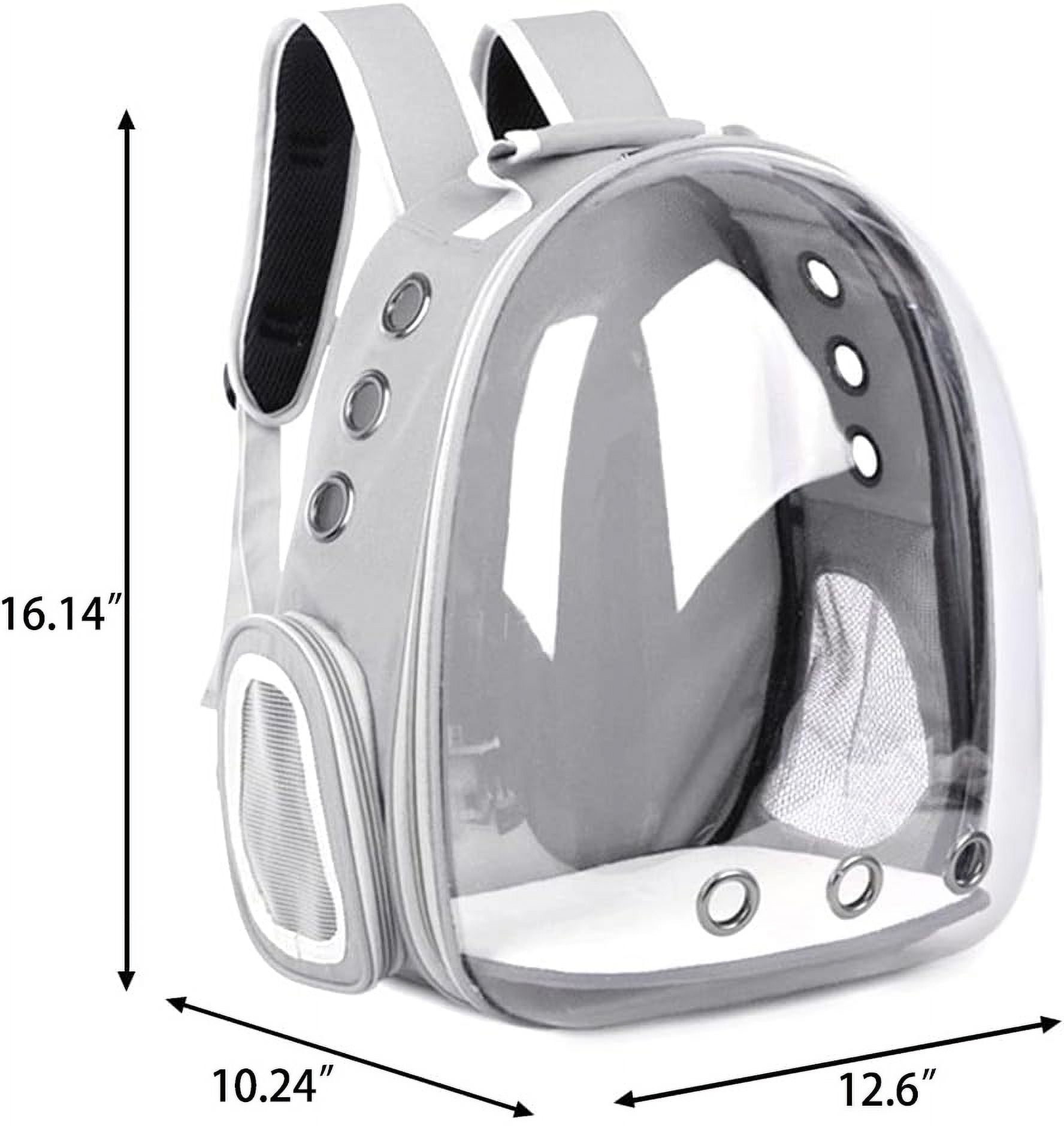 Pet Carrier, Cat/Dog Bubble Backpack, Pet Travel Bag, Small Space Pet Capsule Knapsack, Airline-Approved Ventilate Transparent Capsule Backpack for Hiking and Outdoor Use (Gray)