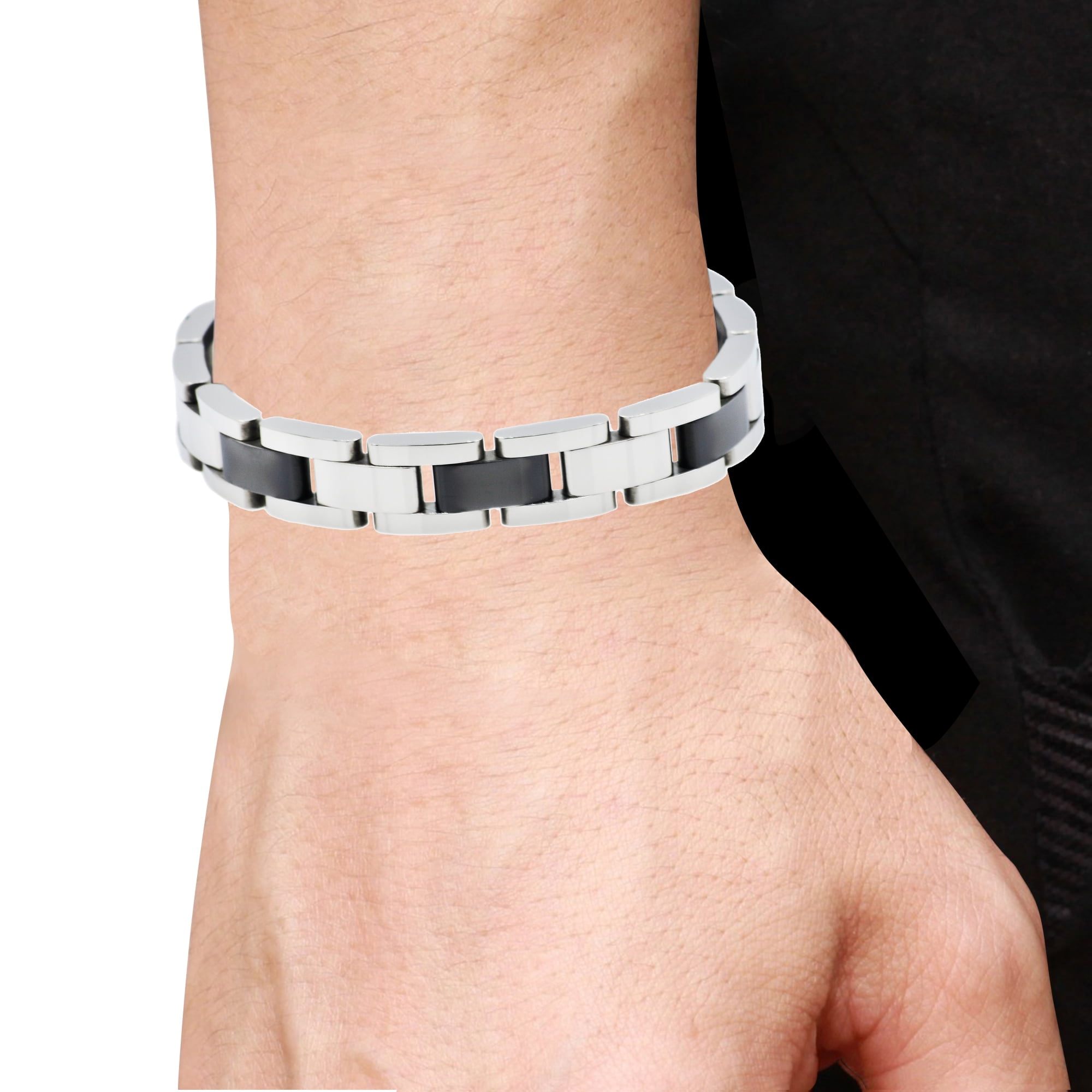 Men's Black Plated Stainless Steel Bracelet
