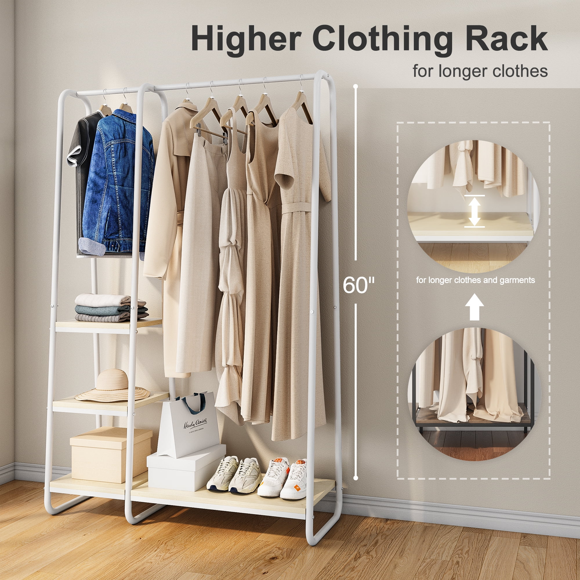 Buy Raybee Standing Clothes Rack Garment Rack for Hanging Clothes ...
