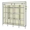 thumbnail image 5 of Tcbosik Closet Wardrobe with Non-Woven Fabric Cover and Side Pockets, Clothes Storage Organizer with Storage Shelves and Hanging Rods, Easy Assembly, Beige, 5 of 7