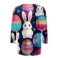 thumbnail image 3 of Easter Shirts For Women Funny Egg Graphic Tees 3/4 Length Sleeve Tops Casual Women Summer Soft Long Sleeve Tee Shirts for Women Small Long Sleeve Shirt Short Sleeve Tops for Women Summer Womens Long, 3 of 4