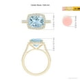 thumbnail image 5 of ANGARA Natural Cushion 2.45 ct Aquamarine Cocktail Halo Ring in 14K Yellow Gold for Women (Size-10x8mm) | March Birthstone, Birthday, Anniversary, Jewelry Gift for Women | Natural Aquamarine Ring, 5 of 9