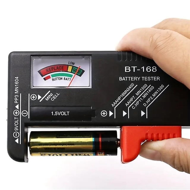 Pilas AA/AAA/C/D/9V/1,5V Pila de botón universal Medidor codificado por colores Indicador de voltaje Comprobador
